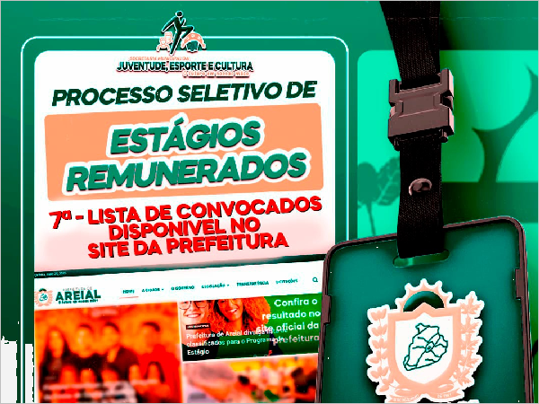Prefeitura de Areial divulga 7ª lista de convocação do Programa de Estágio 2026